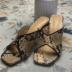 H&M Snakeskin Pattern Mule Sandals